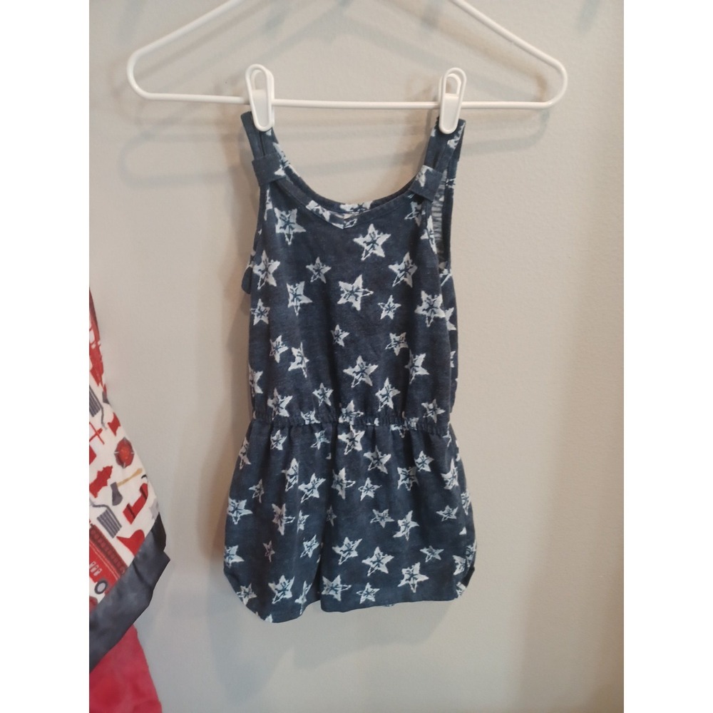 SO Girls Dark Blue Star Print Knit Romper Size S 7 NWT DG31G012RP
